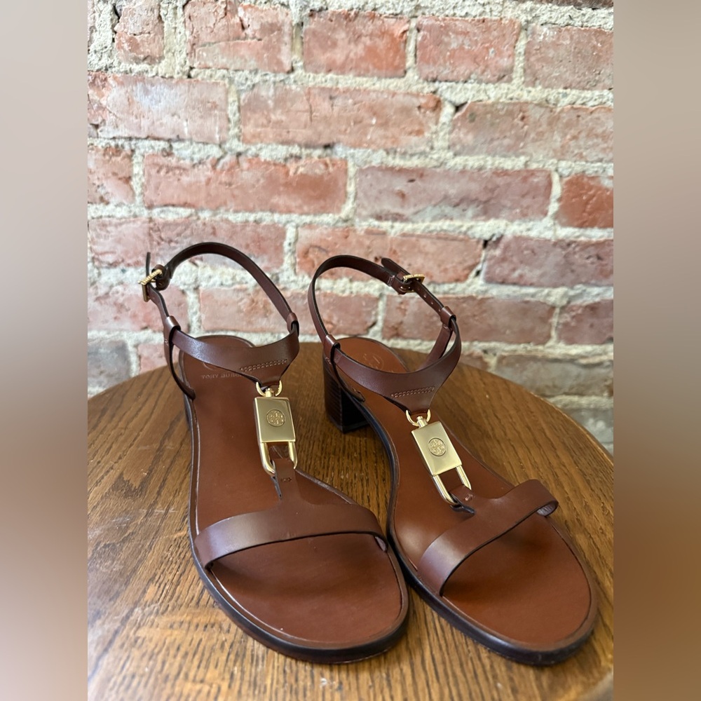 Tory Burch Designer Brown Leather Sandals - Size 7 1/2